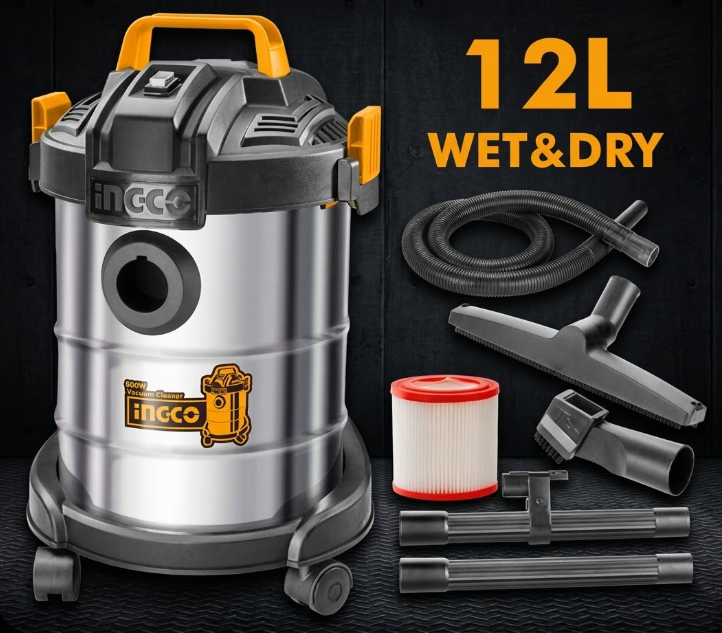 Aspiradora Industrial INGCO 12L Wet & Dry