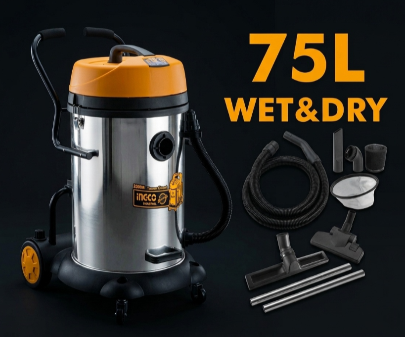 Aspiradora Industrial 75L Wet & Dry (líquidos y sólidos)