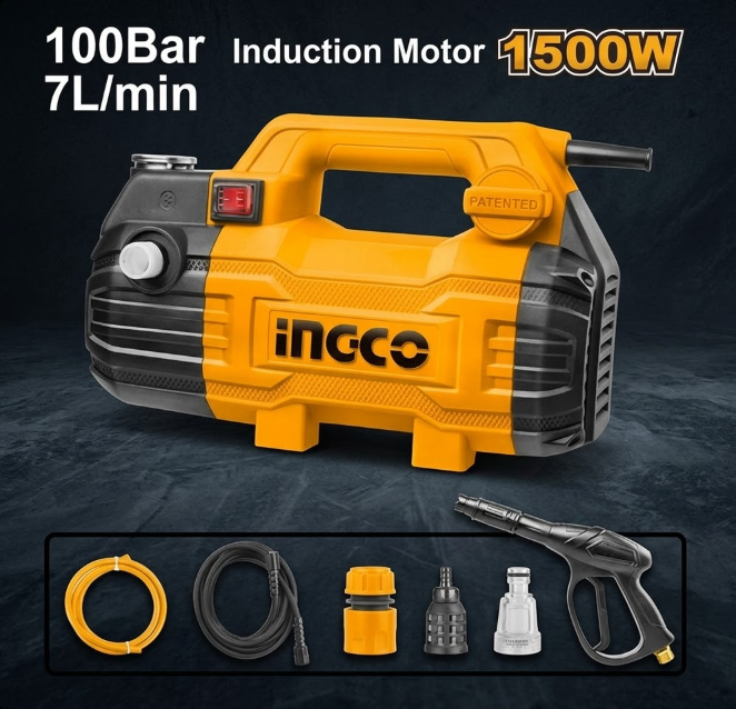 Hidrolavadora INGCO 1500W — potencia y practicidad en un solo equipo