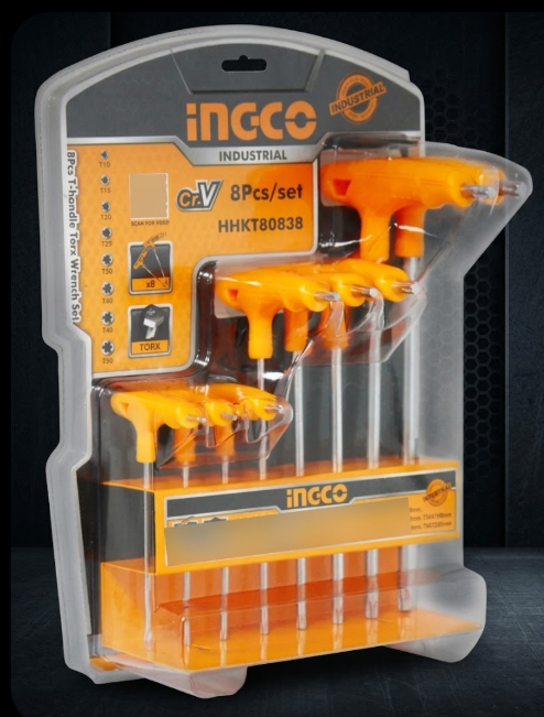 Juego de llaves Torx tipo T INGCO 8 piezas