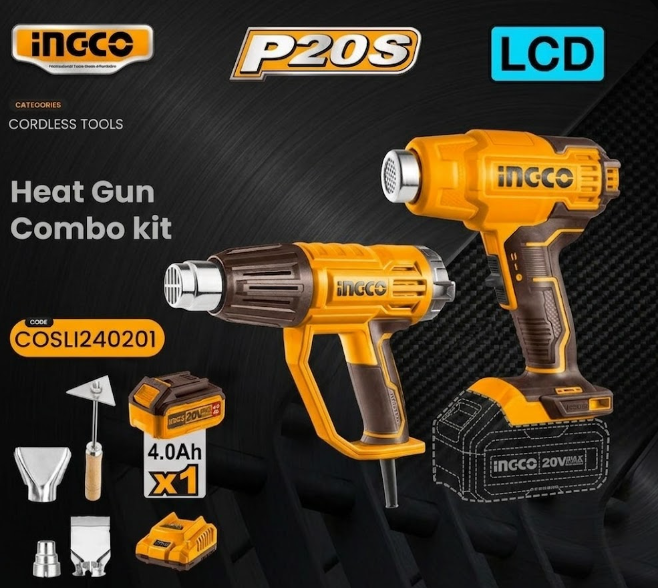 Kit Pistola de Calor INGCO P20S Combo