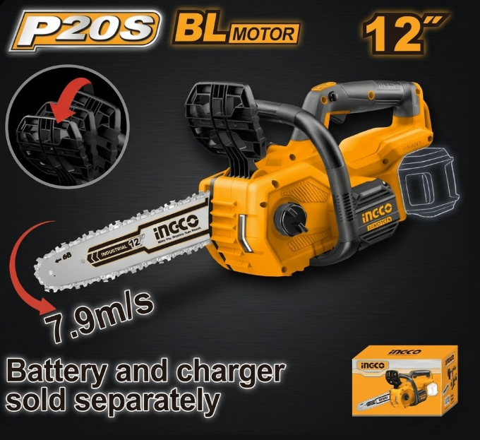 Motosierra Inalámbrica INGCO P20S 20V BL - Espada 12"