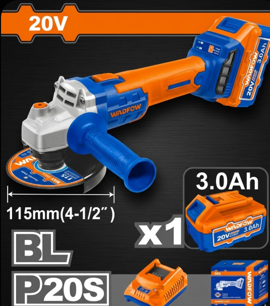 Amoladora Angular Inalámbrica WADFOW P20S 20V