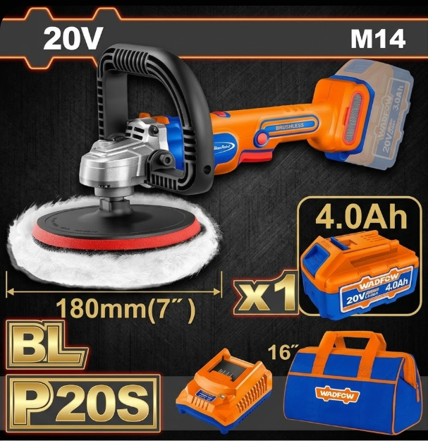 Pulidora Inalámbrica WADFOW P20S 20V 7" (180mm) Brushless